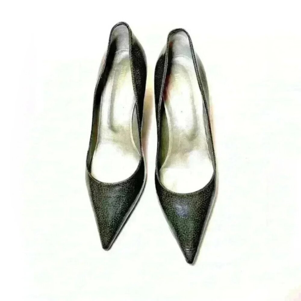 Bruno Magli Women’s Vero Cuio Green Black Spotted Heels Size 6.5